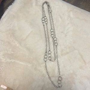Antiqued silver inspired 29” versatile necklace